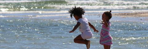 Children playing on a beach