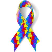 colorful puzzle ribbon as symbol of autism awareness 