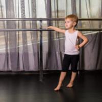 Little boy dancer in a dance studio 