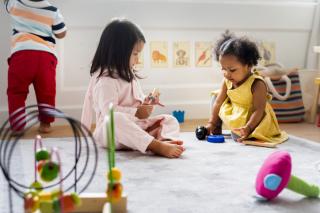 Two toddlers playing.