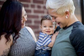 Parents with their baby.