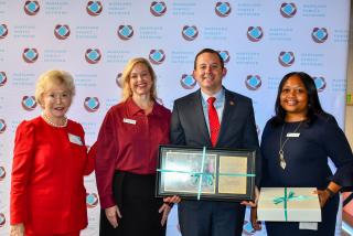 Photo from L - R: Dr. Nancy S. Grasmick, former Superintendent, Maryland State Department of Education; Laura Weeldreyer, Executive Director, Maryland Family Network; President Bill Ferguson, Maryland Senate; and Kesha-Simone Jones, Board Chair, Maryland Family Network