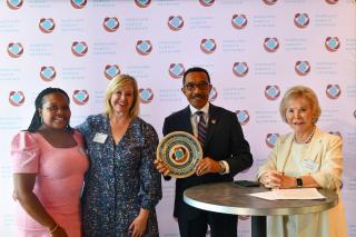 L to R: Kesha-Simone Jones, MFN Board Chiar, Laura Weeldreyer, MFN Executive Director, Congressman Kweisi Mfume, and Dr. Nancy Grasmick.