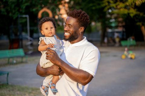 Dad and daughter at the playground